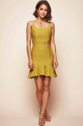 Saskia Backless Mini Dress Lime